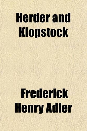 Herder and Klopstock: (English)