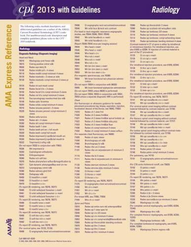 CPT Express Reference Coding Cards: Radiology