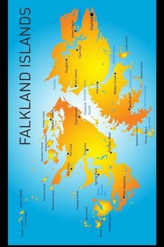 Map of Falkland Islands Journal: 150 Page Lined Notebook/Diary