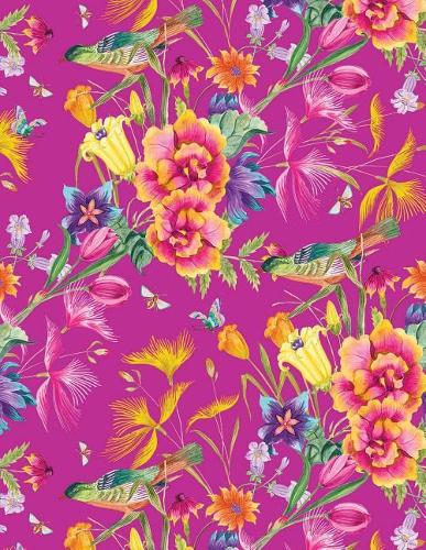 My Big Fat Bullet Journal Bird in Flowers Pattern on Pink: Jumbo Sized Graph Design Bullet Notebook Journal - 300 Plus Numbered Pages with 300 Graph Style Grid Pages, 6 Index Pages and 2 Key Pages in Large 8