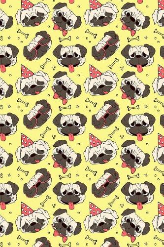 Bullet Journal Notebook Funny Pugs Pattern 2: 112 Page Numbered Dot Grid Bullet Journal with Index Pages and Key Pages in Portable 6 X 9 Size.