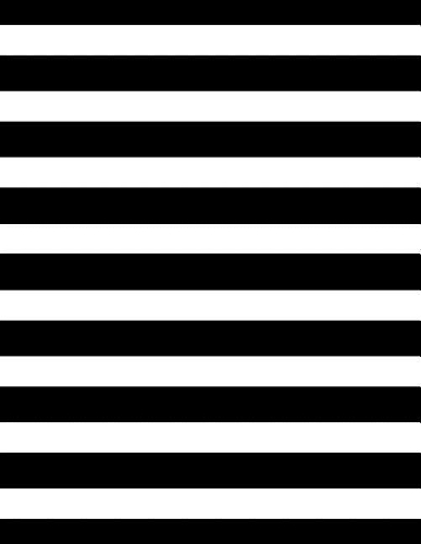 Stripes - Black 101 - Lined Notebook With Margins 8.5x11