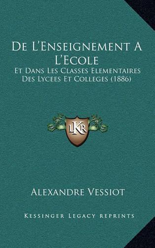 de L'Enseignement A L'Ecole