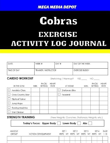 Cobras Exercise Activity Log Journal