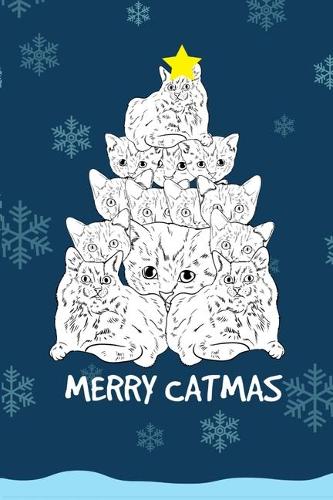 Merry Catmas: Christmas Cat Tree Journal & Planner - Xmas Meowy Wide Lined Writing Notebook for Holiday Ideas, Planning, Menus, Gifts