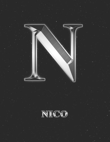 Nico: 2 Year Weekly Planner with Note Pages (24 Months) - Silver Effect Personalized Custom Letter N Initial First Name - 2020 - 2021 - Week Planning - Mo