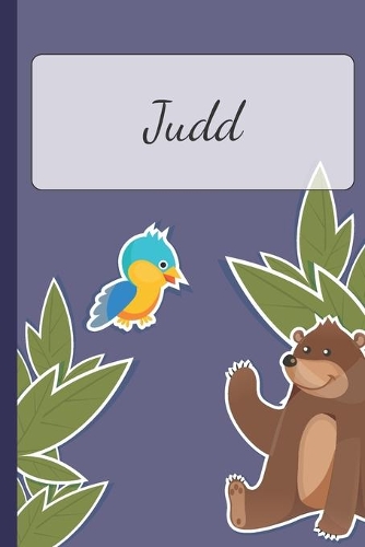 Judd: Personalized Notebooks - Sketchbook for Kids with Name Tag - Drawing for Beginners with 110 Dot Grid Pages - 6x9 / A5 size Name Notebook - Perfect a