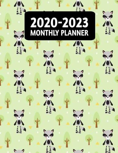 2020-2023 Monthly Planner: Four Year Planner - 48 Month Calendar Scheduler Diary for 4 Years With Notes - Cool And Cute Raccoon (8.5"x11")