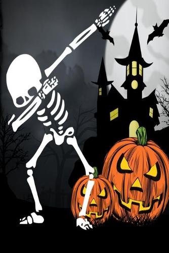 Halloween Dabbing Skeleton Scene