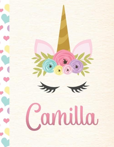 Camilla: 2020. Personalized Weekly Unicorn Planner For Girls. 8.5x11 Week Per Page 2020 Planner/Diary With Pink Name
