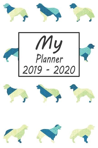 My Planner 2019 - 2020: Golden Retriever Dog Blue Pattern Weekly Planner 2019 - 2020: 24 Month Agenda - Calendar, Organizer, Notes, Goals & to Do Lists