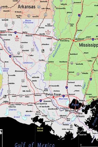 The Map of the State of Louisiana Journal: Take Notes, Write Down Memories in this 150 Page Lined Journal
