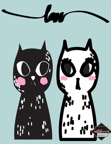 Notebook: cat in love on blue cover and Dot Graph Line Sketch pages, Extra large (8.5 x 11) inches, 110 pages, White paper, Sketch, Notebook journal(1 Cat in Love on Blue Notebook)