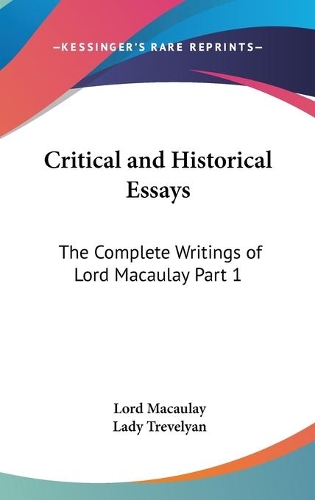 Critical and Historical Essays
