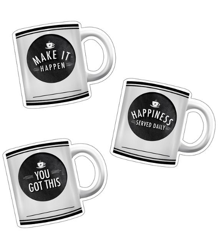 Industrial Cafe Motivational Coffee Mugs Cut-Outs
