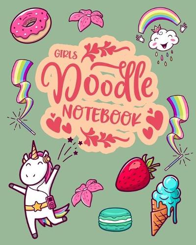 Girls Doodle Notebook: Blank Doodle Draw Sketch Book