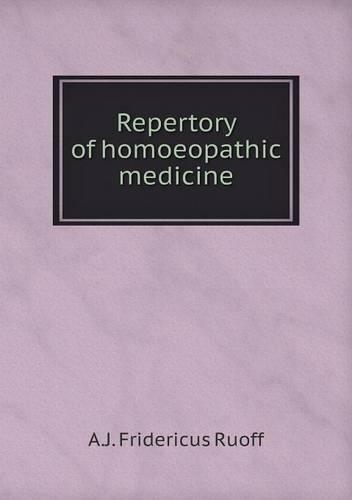 Repertory of homoeopathic medicine