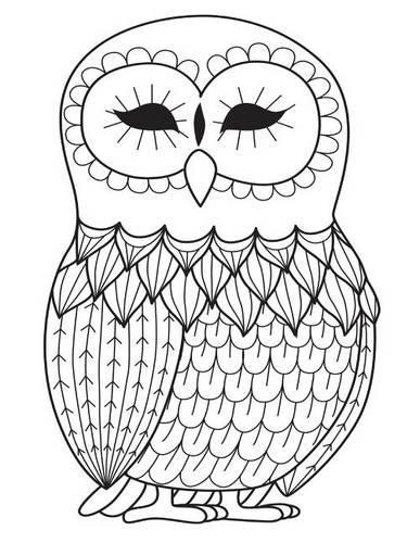 Blank Book Journal: Owl Zentangle Cover Diary Notebook: 8.5 x 11 size 120 gray lined pages! Color The Cover!(Color the Cover Journals)