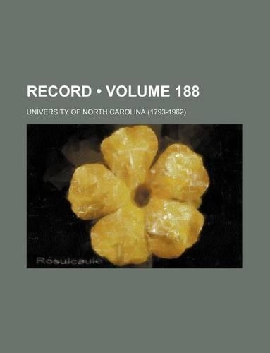 Record (Volume 188): (English)