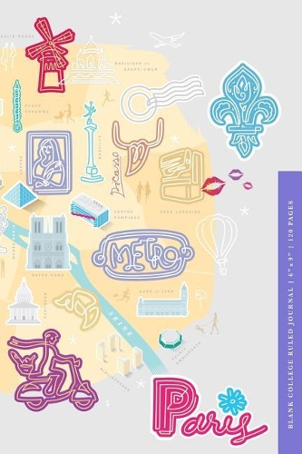 Paris Blank College Ruled Journal 6x9