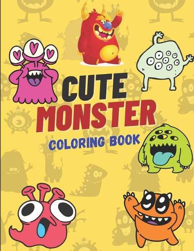 Cute Monster Coloring Book: 50 Pages Monster Coloring Book For Kids, 8.5x11