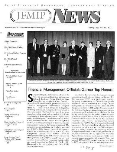 Jfmip News: A Newsletter for Government Financial Managers, Spring 1999, Vol. 11, No. 1