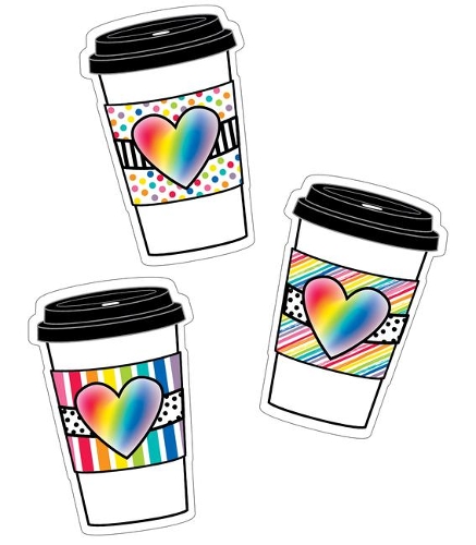 Industrial Cafe Rainbow To-Go Cups Cutouts