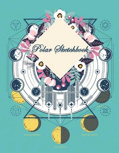 Polar Sketchbook: Pretty Floral, 1/4 Inch Centered: Polar Coordinates, Polar Graph Paper Notebook 120 Pages Large Print 8.5" X 11"