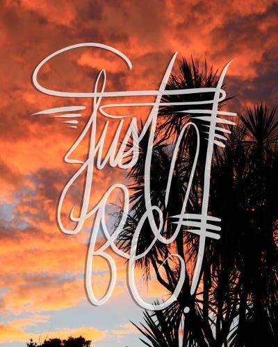Just Be: 8x10 Inch Zen Meditation/Mindfulness Journal/Notebook - Sunset and Tree