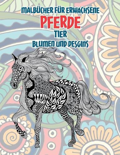 Malbücher für Erwachsene - Blumen und Desgins - Tier - Pferde