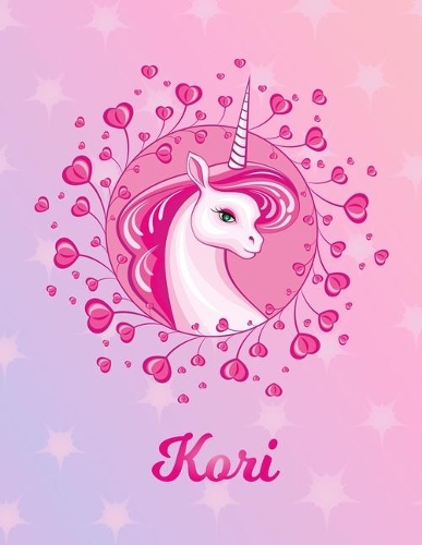 Kori: Kori Magical Unicorn Horse Large Blank Pre-K Primary Draw & Write Storybook Paper - Personalized Letter K Initial Custom First Name Cover - Story Bo