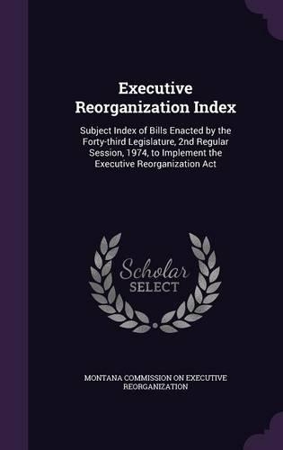 Executive Reorganization Index: Subject Index of Bills Enacted by the Forty-Third Legislature, 2nd Regular Session, 1974, to Implement the Executive Reorganization ACT(English)