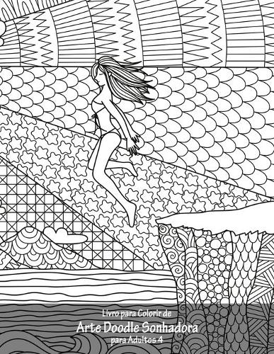 Livro para Colorir de Arte Doodle Sonhadora para Adultos 4