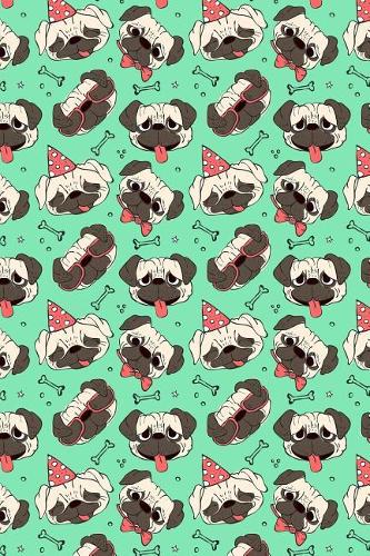 Bullet Journal Notebook Funny Pugs Pattern 4