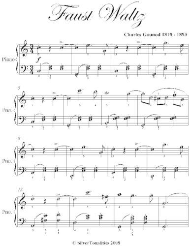 Faust Waltz Elementary Piano Sheet Music