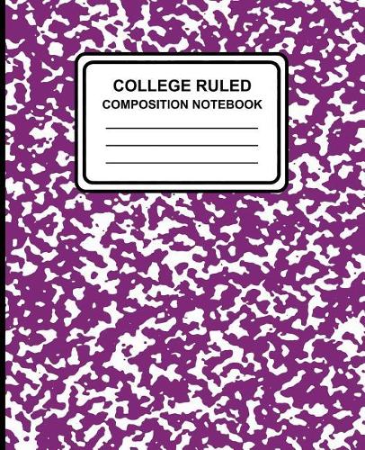 College Ruled Composition Notebook: Marble (Purple), 7.5" x 9.25", Lined Ruled Notebook, 100 Pages, Professional Binding