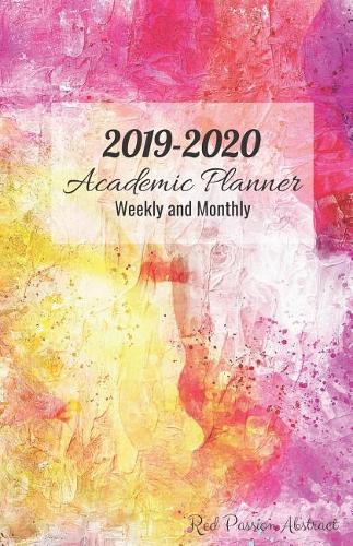 2019-2020 Academic Planner Weekly and Monthly Red Passion Abstract