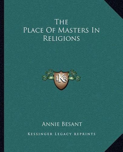 Place of Masters in Religions: (English)