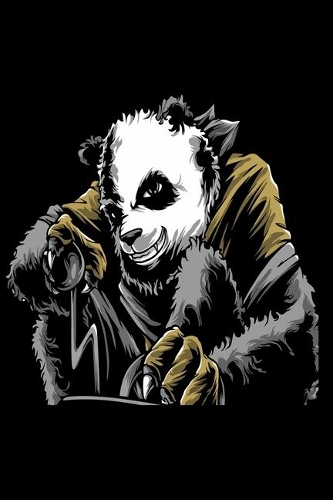 Notizbuch Hardcore Panda: Stabiles hardcore Panda Notizbuch modernes und auffälliges Notizbuch kariert 120 karierte Seiten Din A5 perfekt als Notizheft, Tagebuch und Journal 