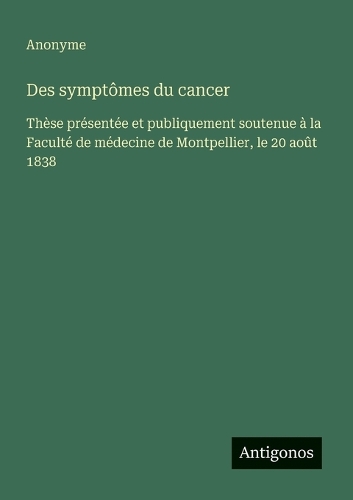 Des symptômes du cancer