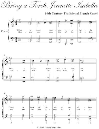 Bring a Torch Jeanette Isabella Elementary Piano Sheet Music