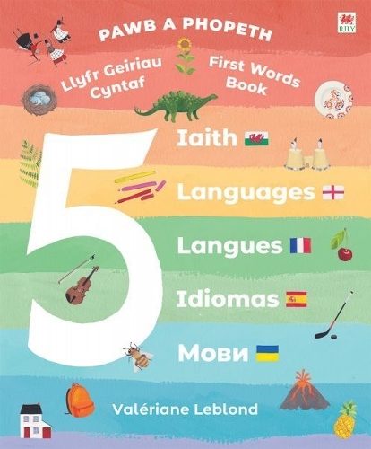 Pawb a Phopeth: Llyfr Geiriau Cyntaf - 5 Iaith