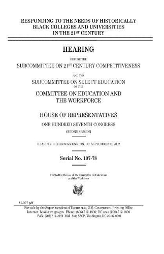 Responding to the needs of historically black colleges and universities in the 21st century
