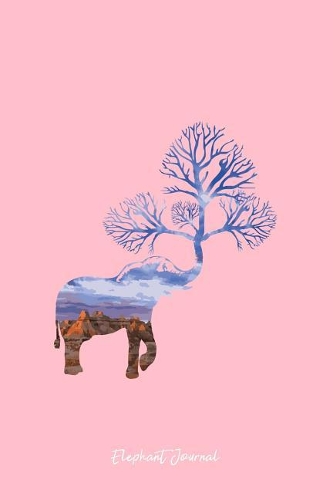 Elephant Journal: Lined Journal - Elephant Tree Black Cool Wildlife Animal Gift - Pink Ruled Diary, Prayer, Gratitude, Writing, Travel, Notebook For Men Women - 6x9 1