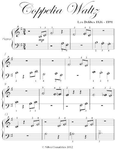 Coppelia Waltz Beginner Piano Sheet Music