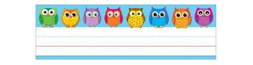 Colorful Owls Name Plates
