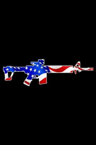 American flag with gun