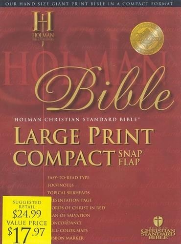 HCSB Large Print Compact Bible, Black Bonded Leather