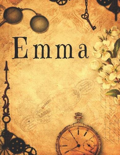Emma: The perfect personalized blank lined steampunk notebook journal diary for anyone named Emma