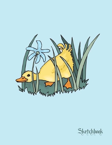 Sketchbook: Duckling cover - large book with bordered pages for drawing and doodling